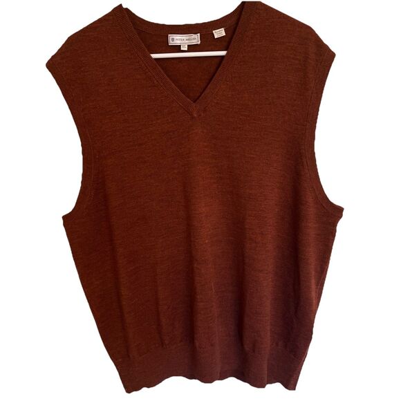 Peter‎ Millar 100% Extra Fine Italian Merino Wool V Neck Sweater Vest XL - Picture 1 of 5
